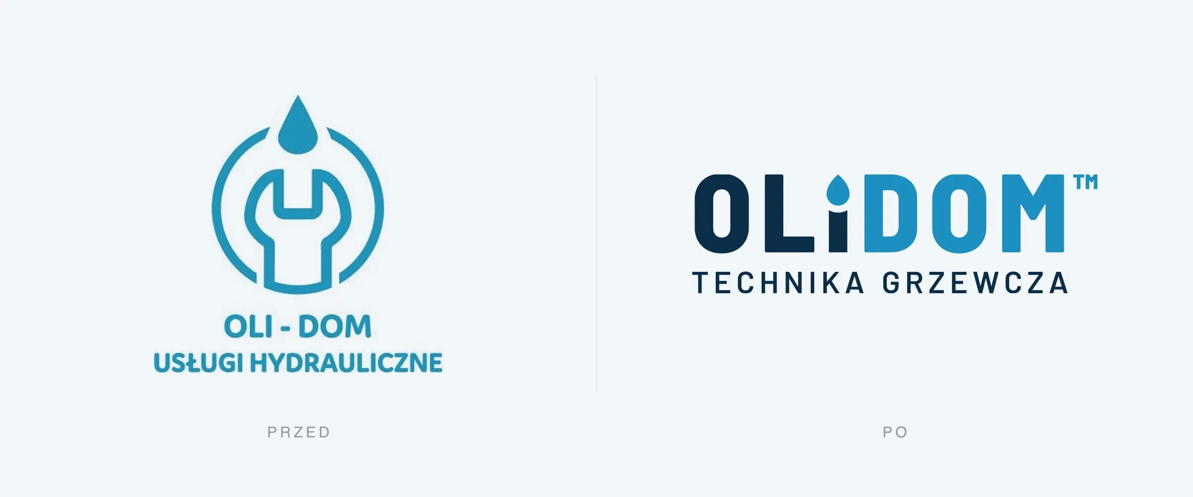 Logo przed i po rebrandingu.