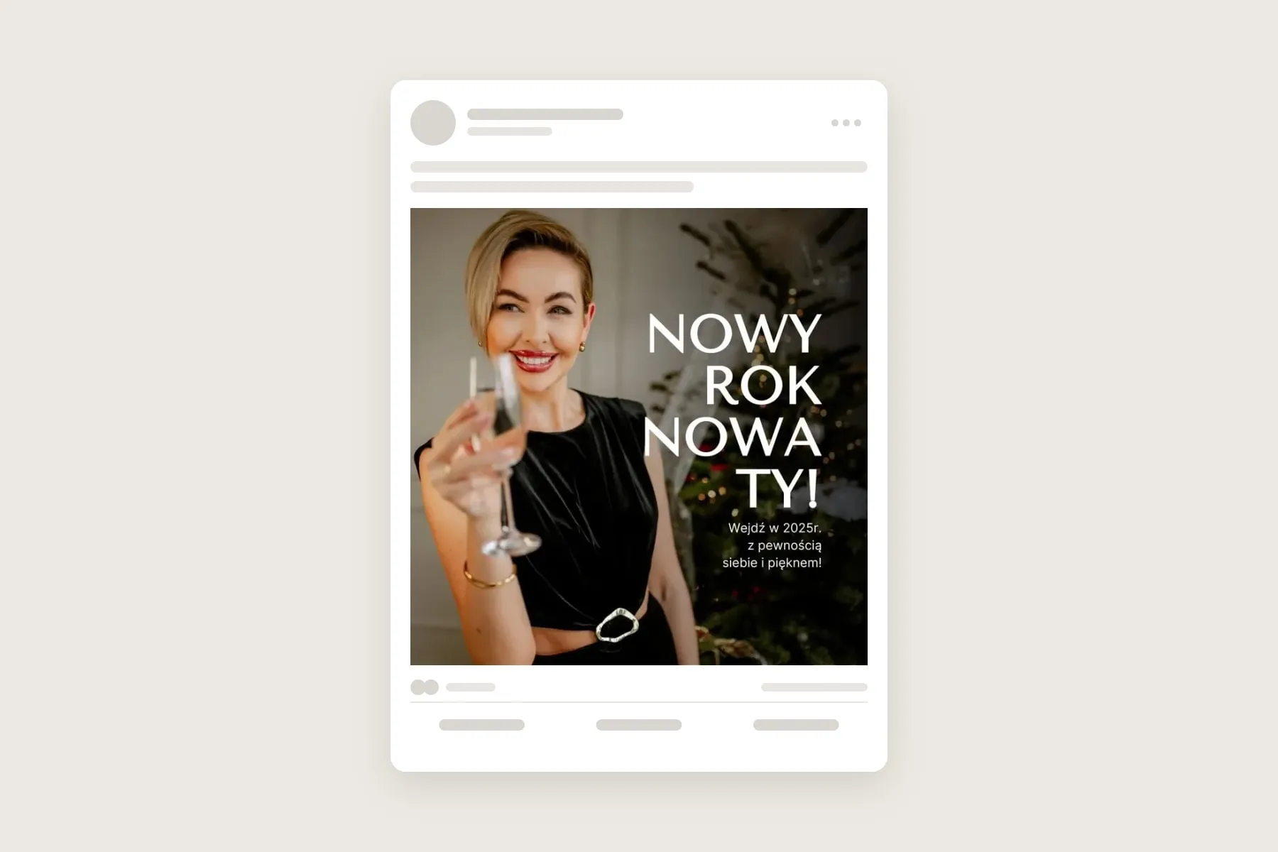 Post noworoczny w social media, z tej samej sesji co spot świąteczny.